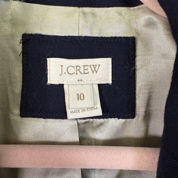 J. Crew Wool Blend Schoolboy Gold Buttons Blazer 10 Navy Blue Academia Preppy - Picture 5 of 13
